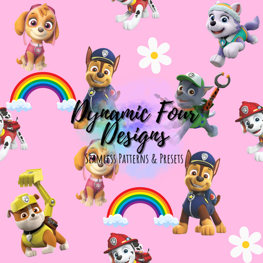 Character- dog squad pink Seamless file