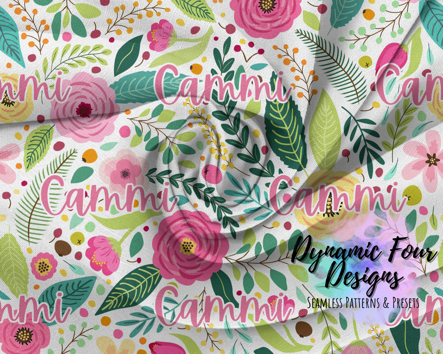 Personalized Name Floral Seamless Pattern File hi