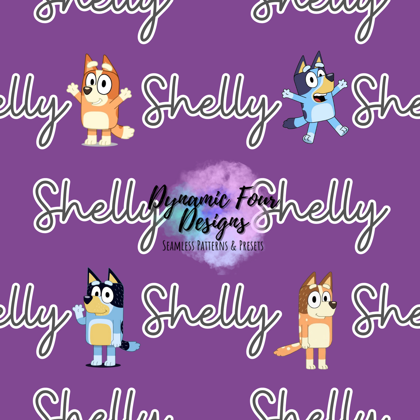 Personalizes Name Blue Dog Seamless File