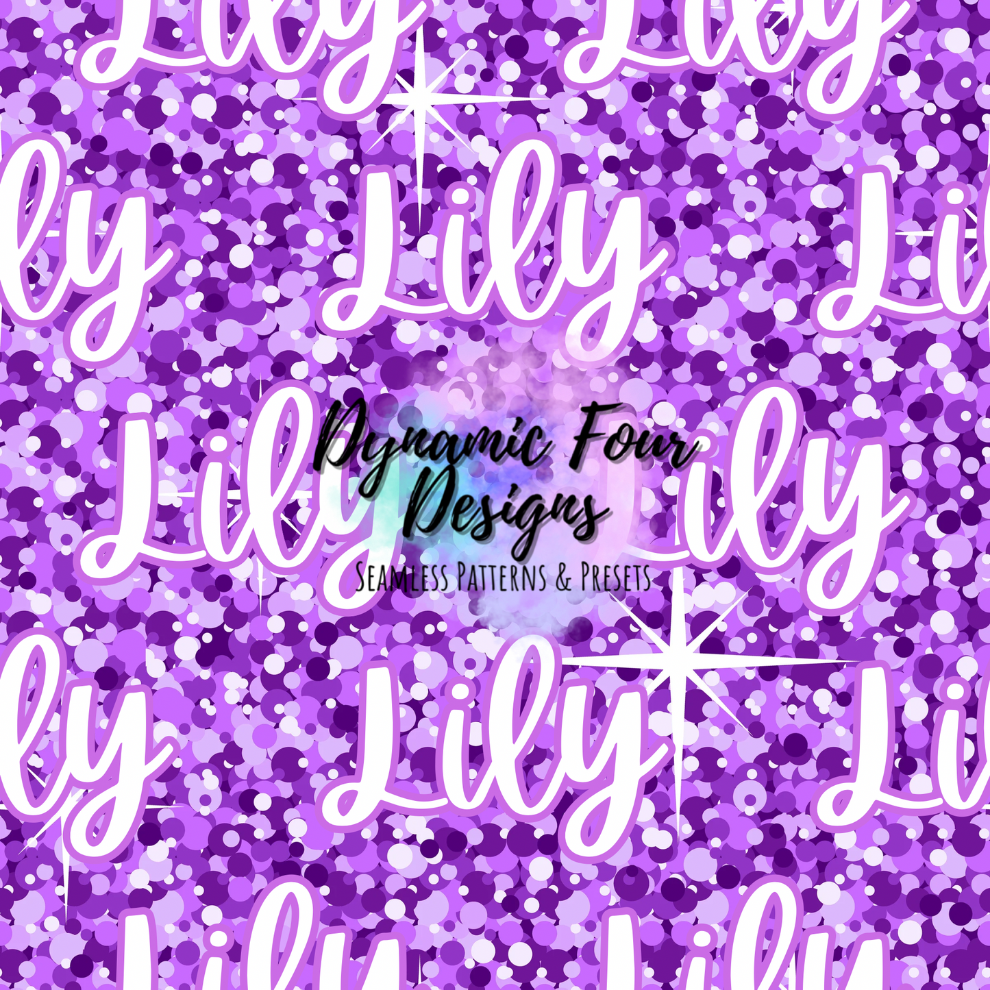 Personalized Name Purple Glitter seamless file no