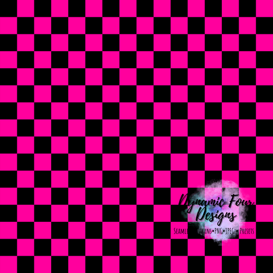 Neon Pink Checked Seamless File