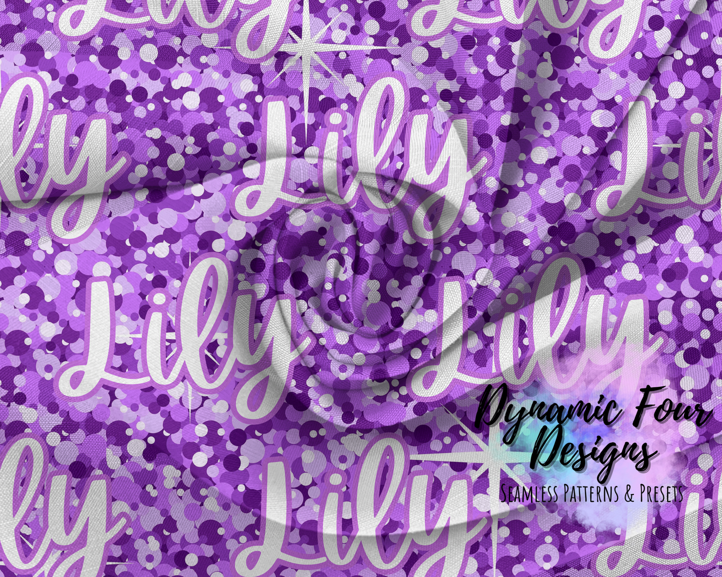 Personalized Name Purple Glitter seamless file no