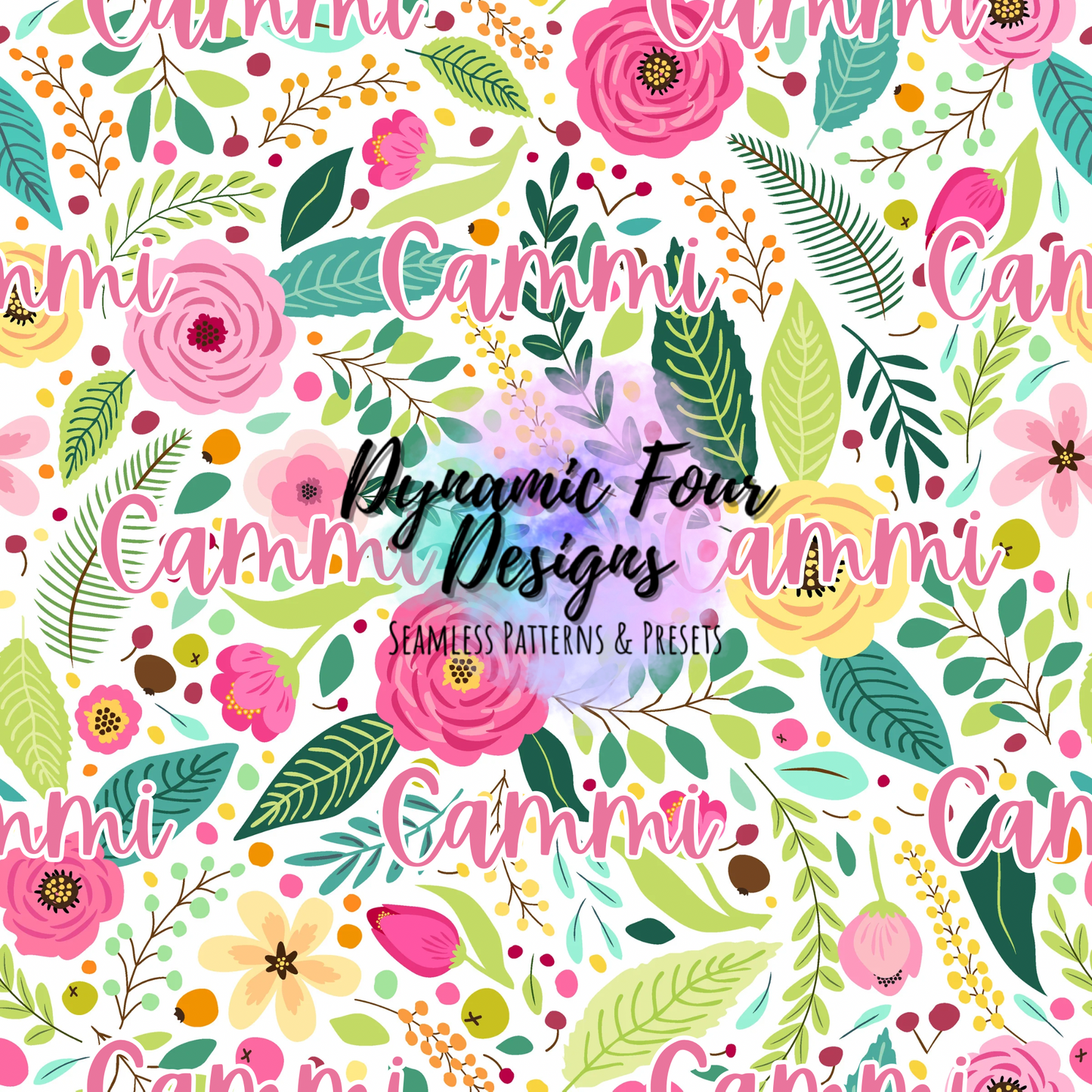 Personalized Name Floral Seamless Pattern File hi