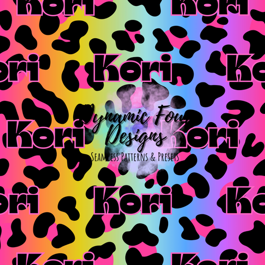 Personalized Name Cheetah Seamless Pattern File