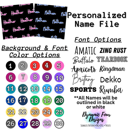 Custom Personalized Name File