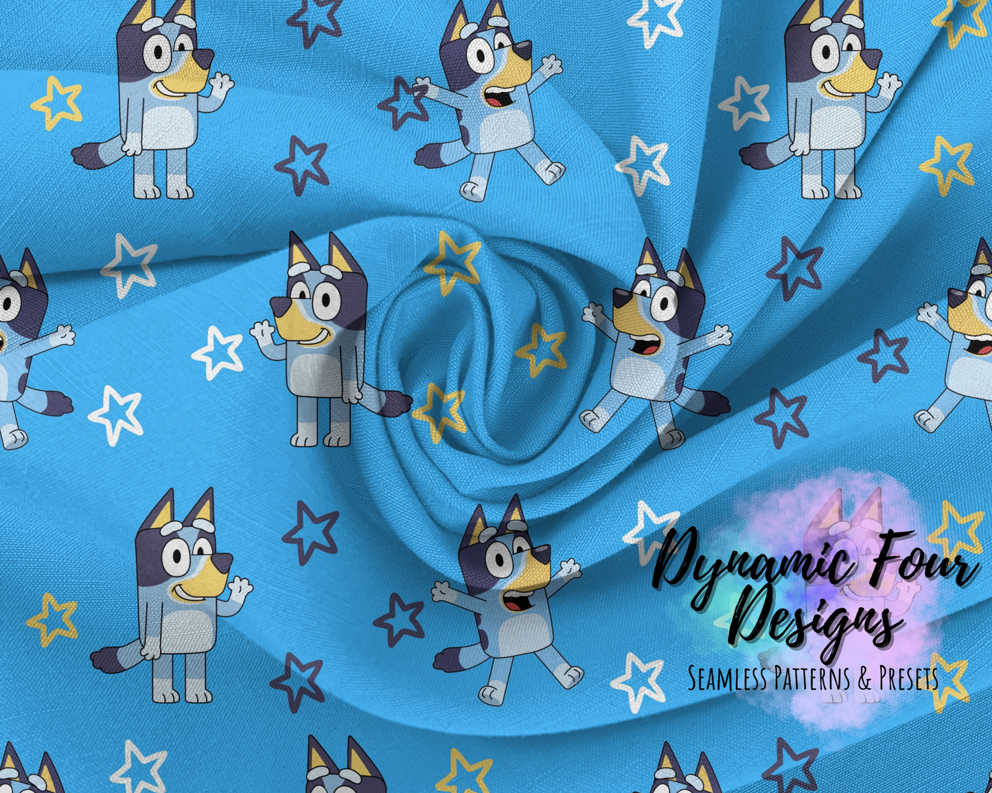 Character Blue Dog Seamless Pattern File