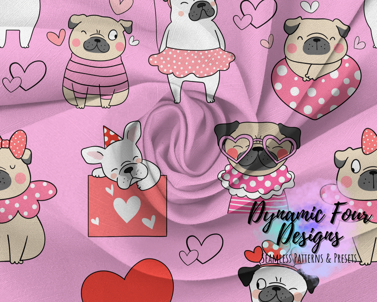 Valentines Puppy Love Seamless Pattern File