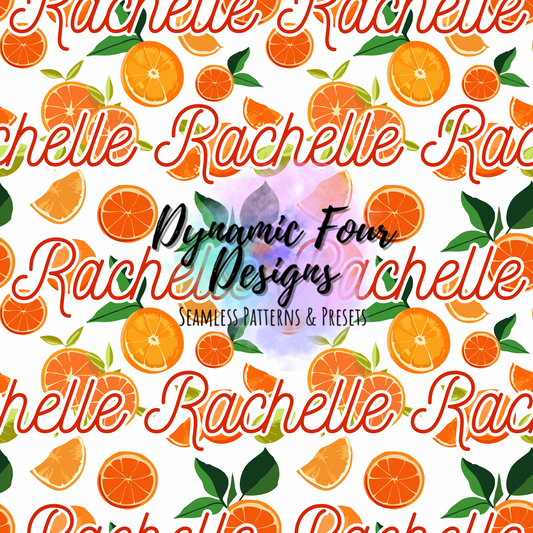 Personalized Name Oranges seamless file