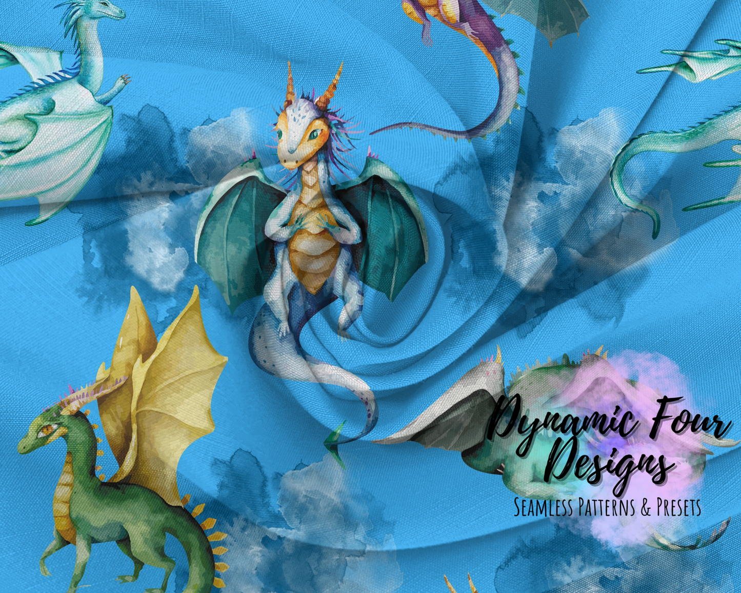 Mystical Dragons Seamless Pattern File