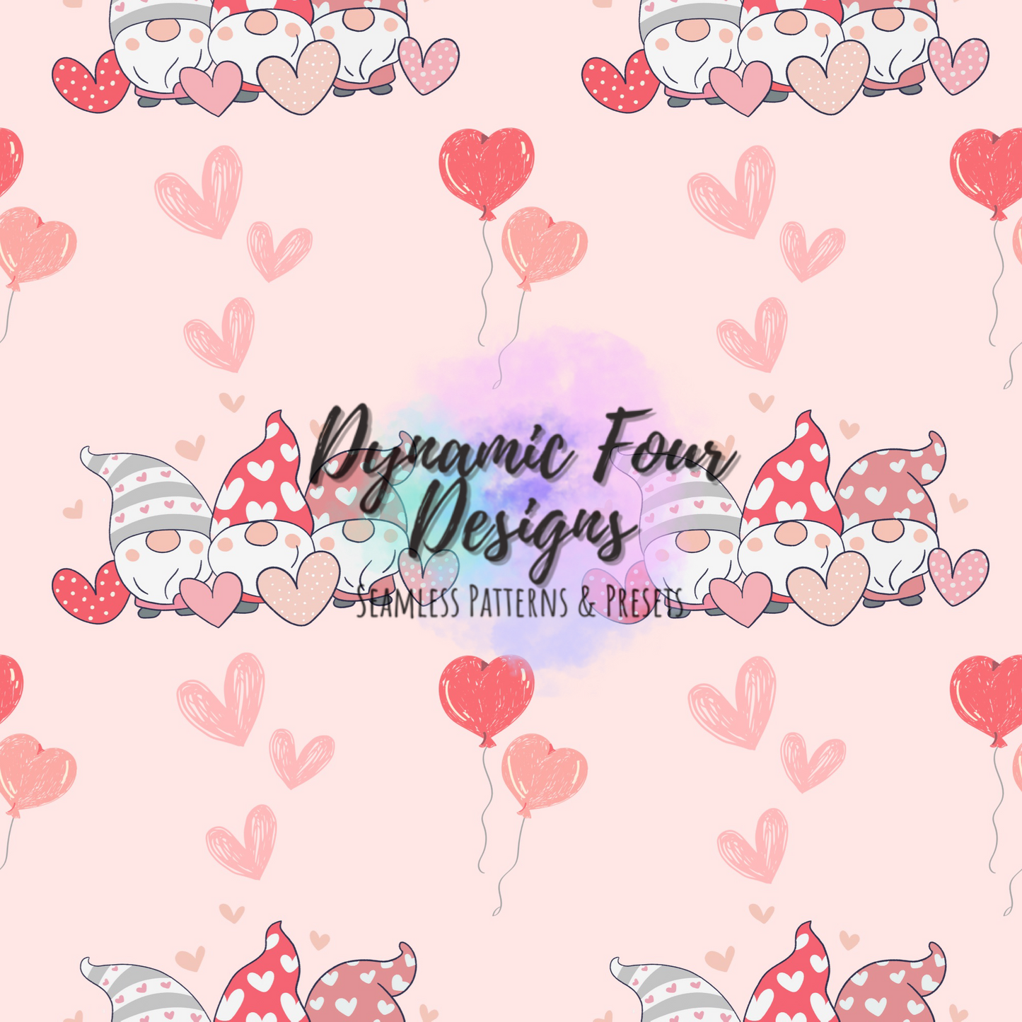 Valentines Gnomes Seamless Pattern File