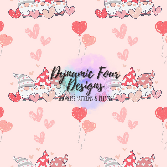 Valentines Gnomes Seamless Pattern File