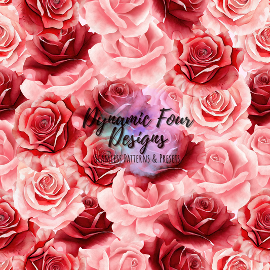 Valentines Roses Seamless Pattern File