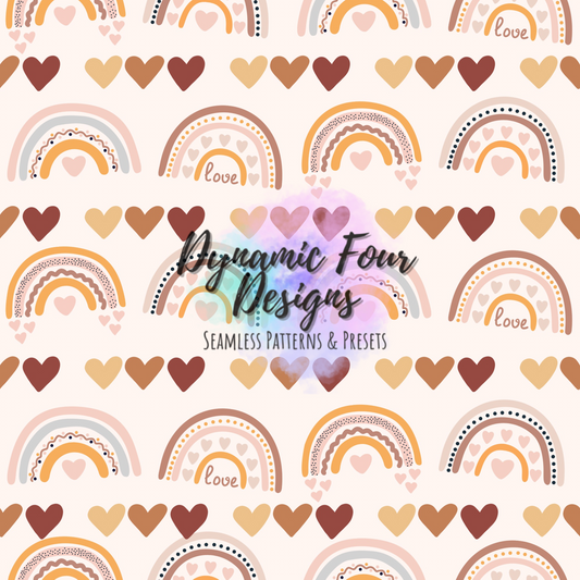 Valentines Muted Hearts Seamless Pattern File