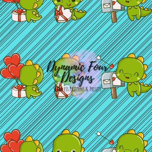 Valentines Dino’s Seamless Pattern File