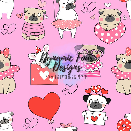 Valentines Puppy Love Seamless Pattern File