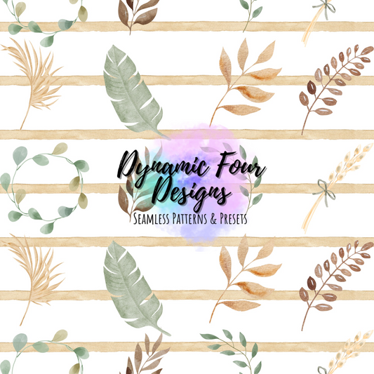 Boho Plants Seamless Pattern File