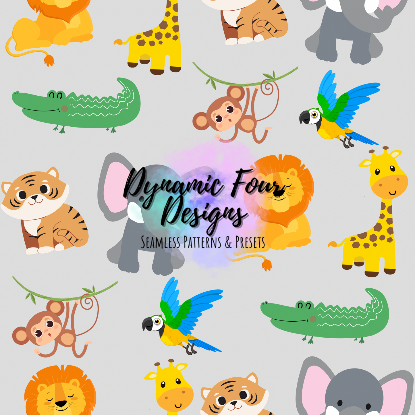 Animals/Zoo Animals Seamless Pattern File