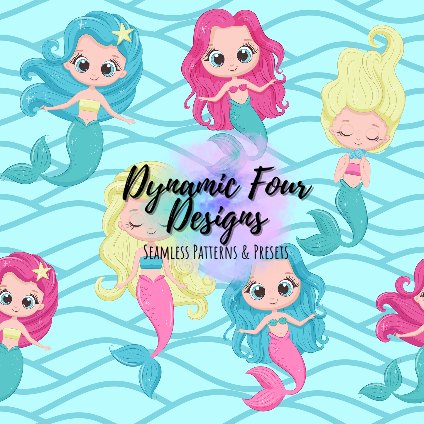 Mystical Mermaids Seamless Pattern File