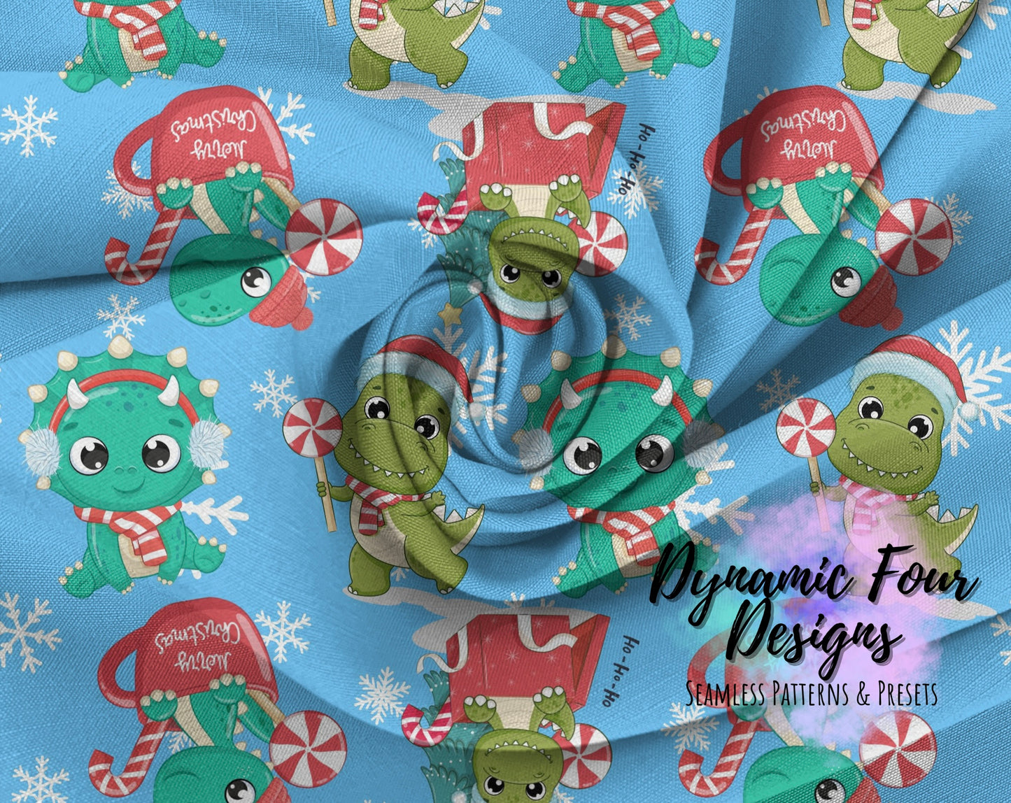 Dinos Xmas Seamless Pattern File