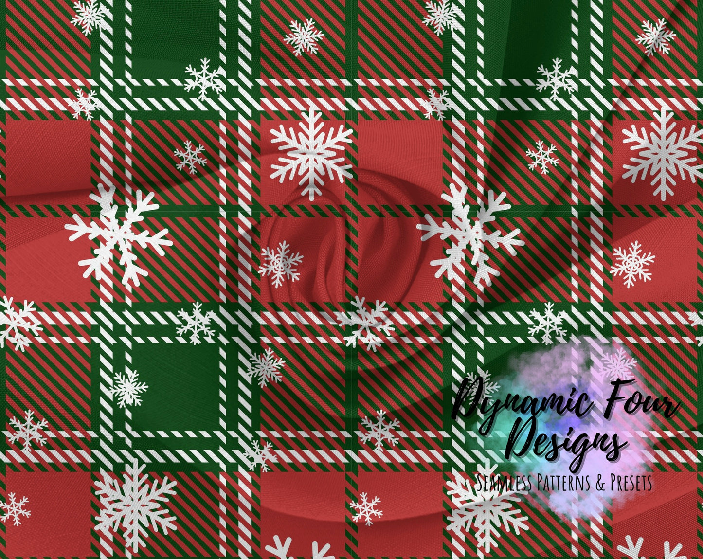 Plaid Snowflakes Seamless Pattern File