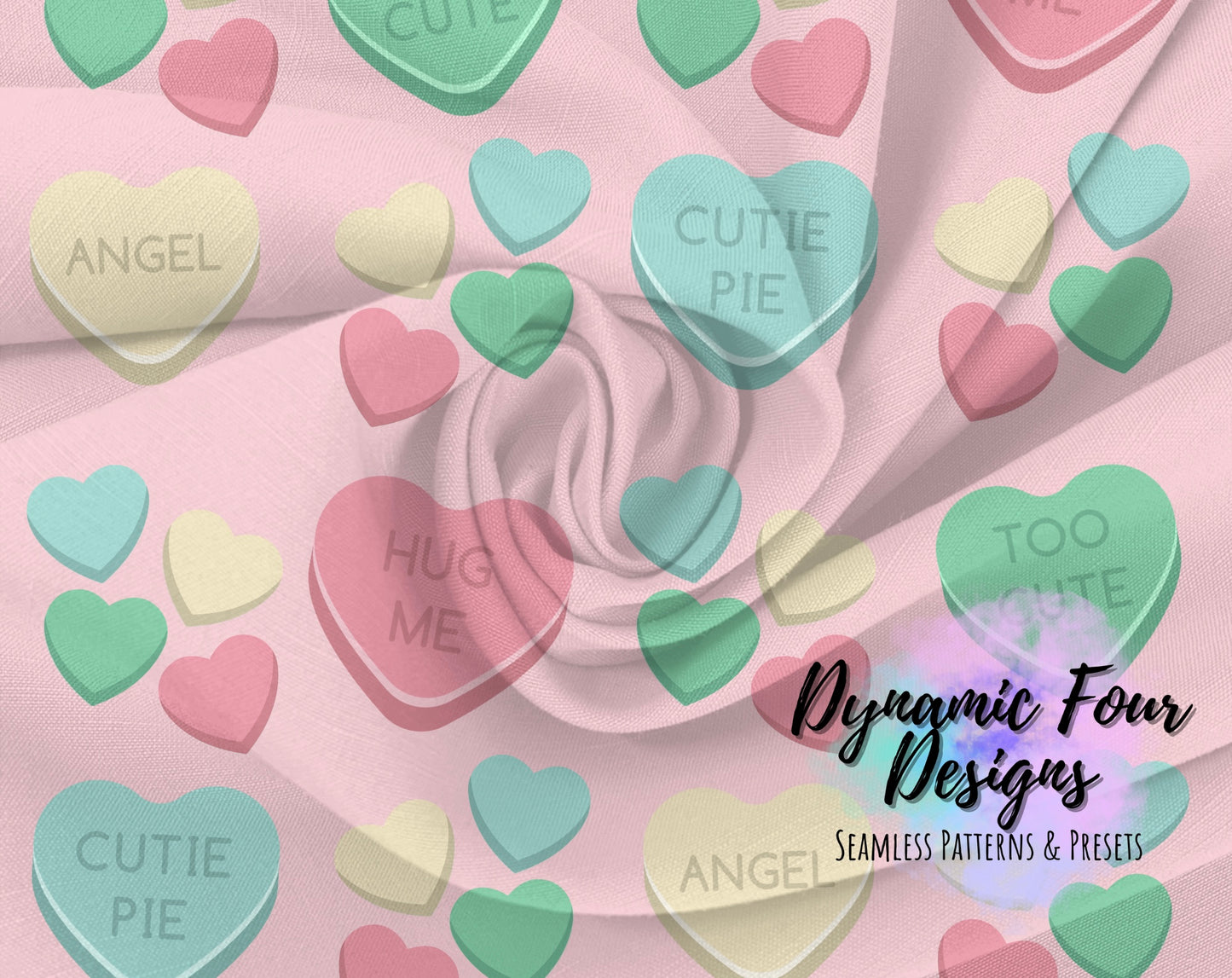 Valentines Conversation Hearts Seamless Pattern File