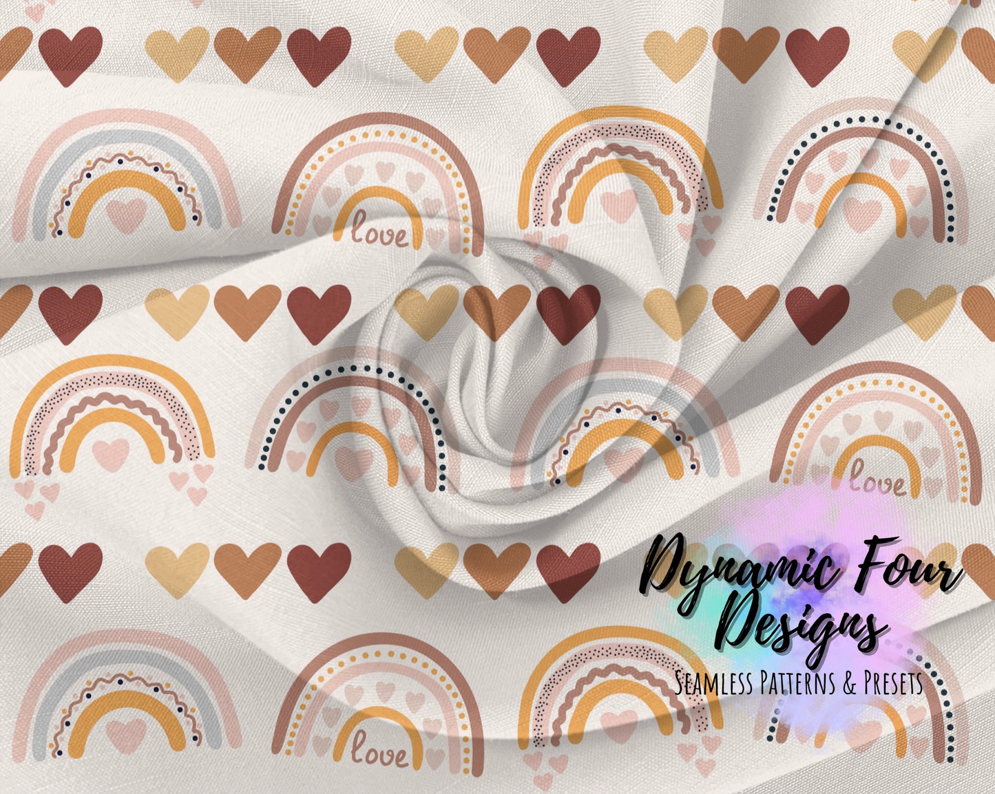 Valentines Muted Hearts Seamless Pattern File