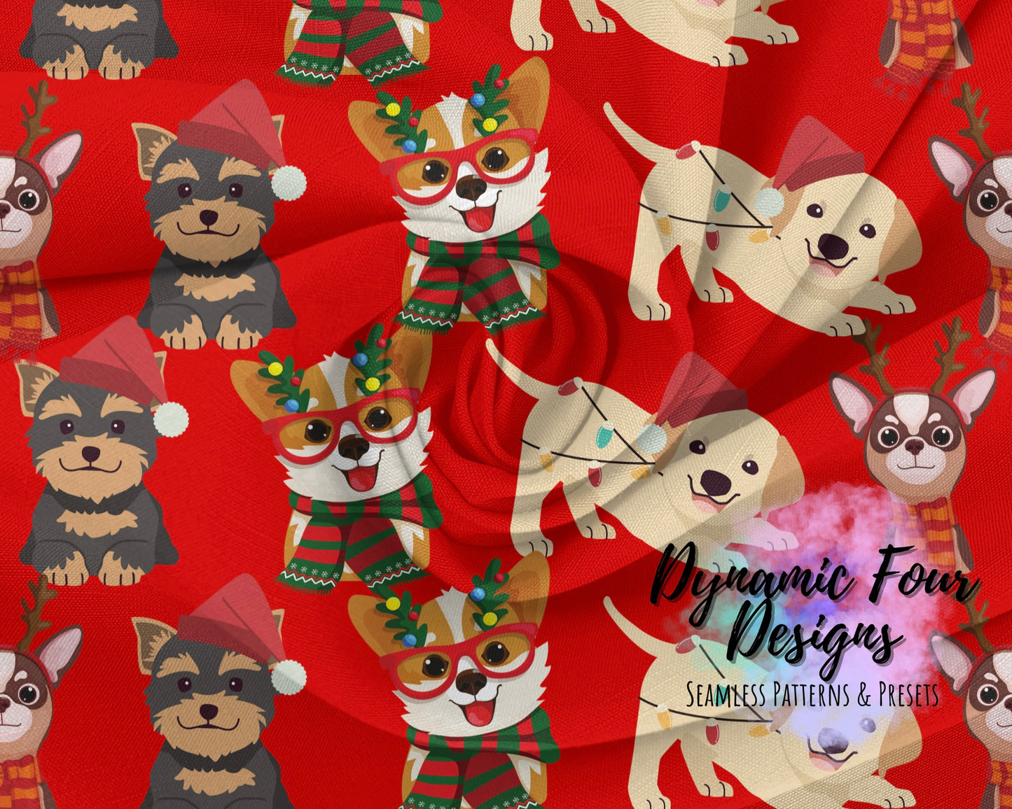 Christmas Pups Seamless Pattern File