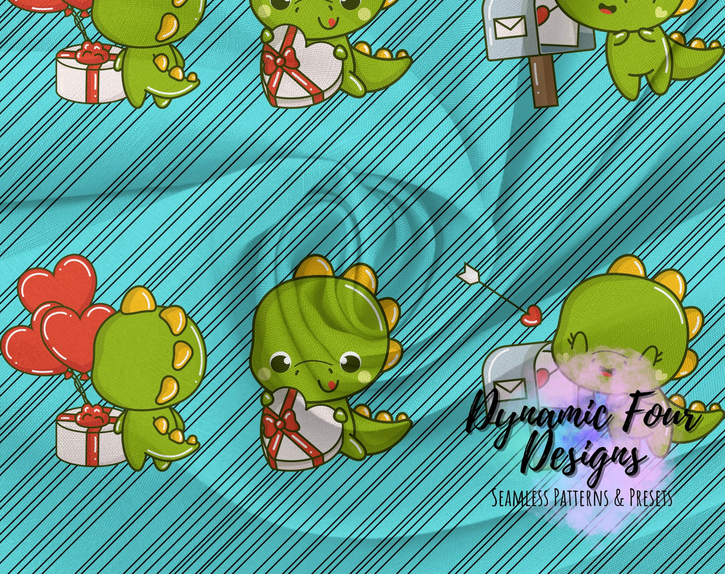 Valentines Dino’s Seamless Pattern File